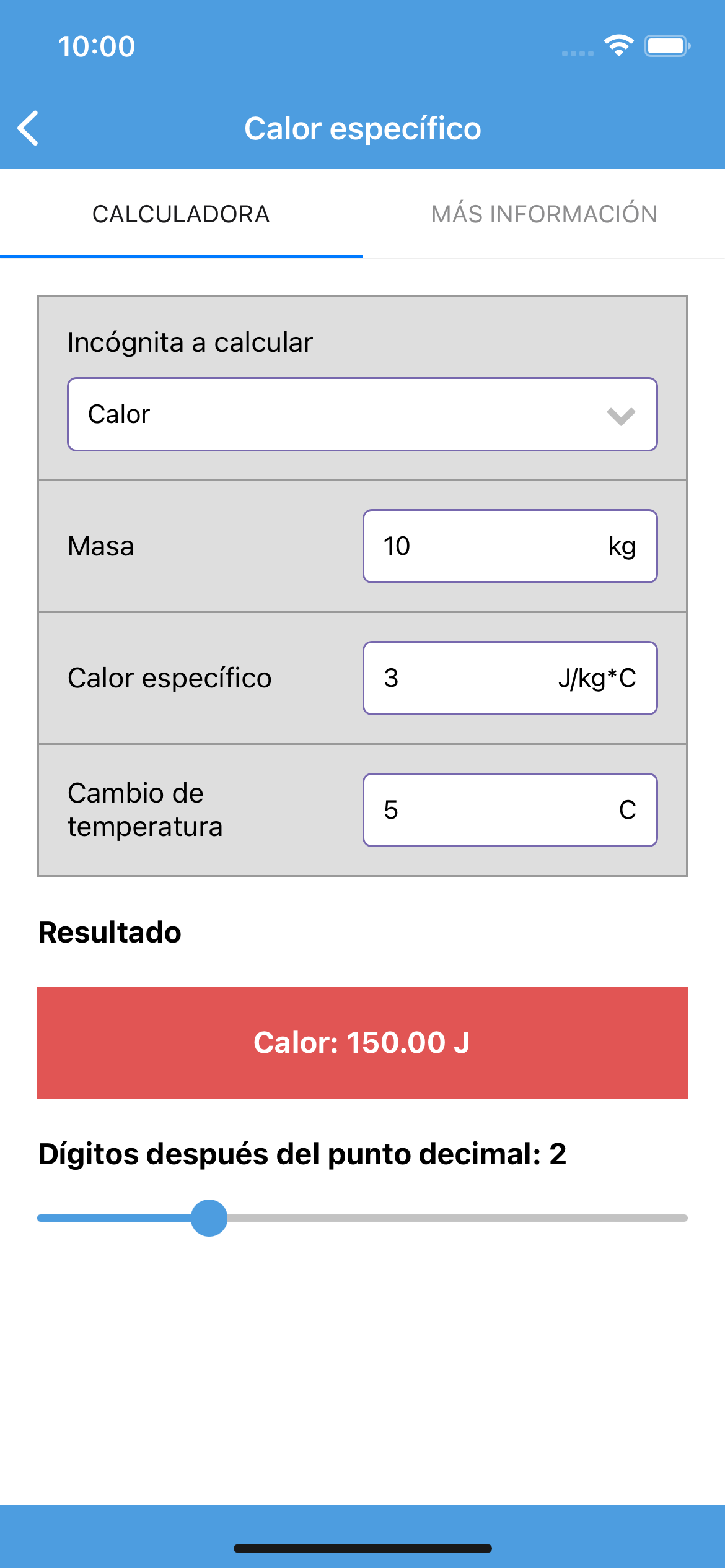 Calculadora De Calor Específico - Calculadoras De Física